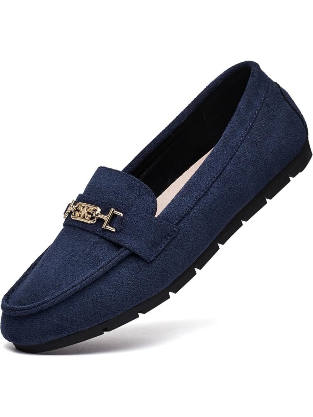 Women's Blue Comfort Walking Pull On Leisure Slip On Work Loafer Flat Shoes